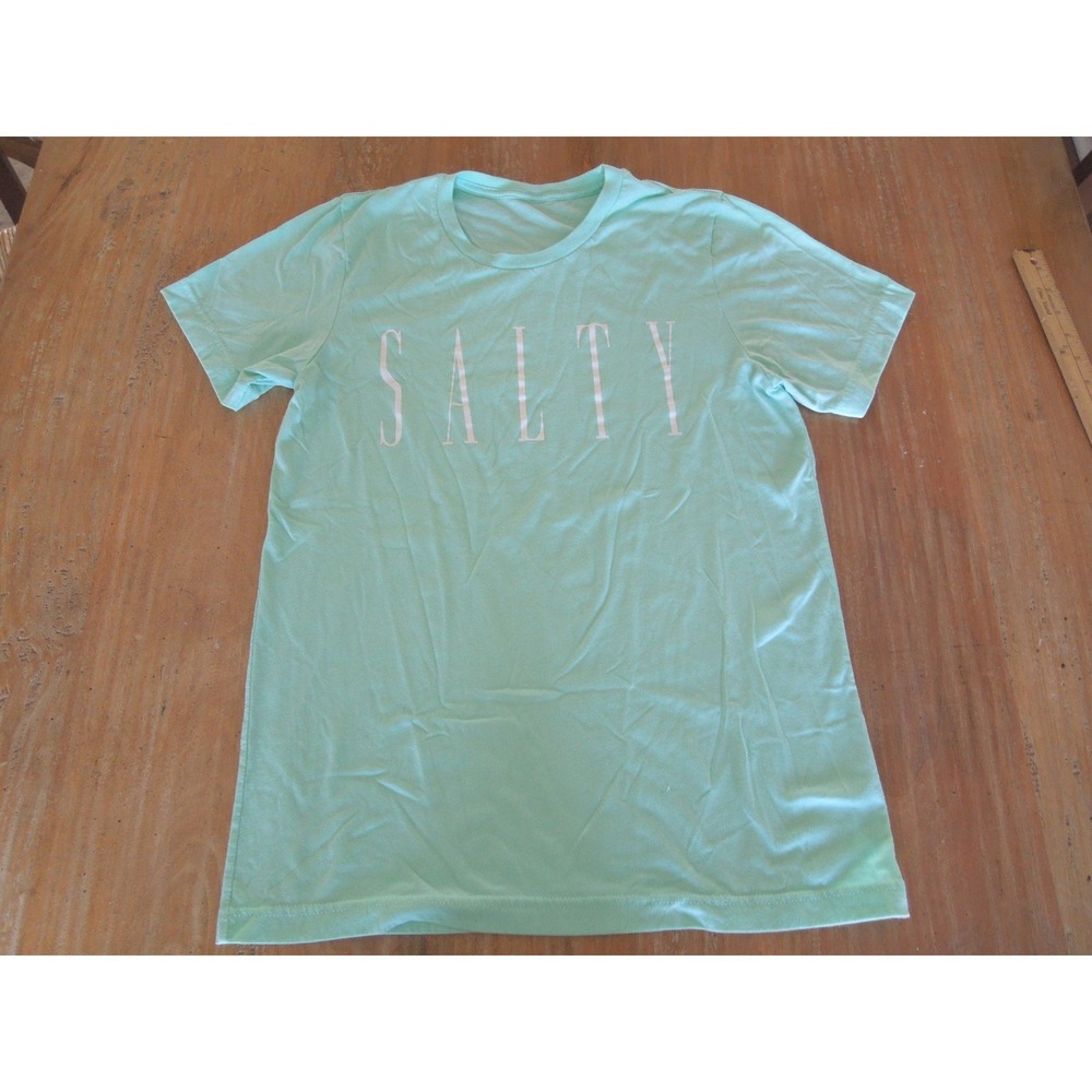 Salty Graphic Tee‎ Mint Green Short Sleeve Crewneck T-Shirt Women Medium
